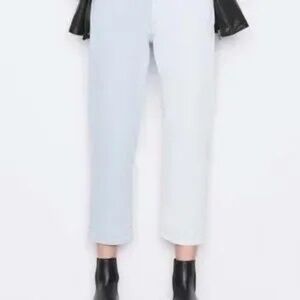 FRAME Le Slouch Crop Ankle Splitscreen Denim Size 28